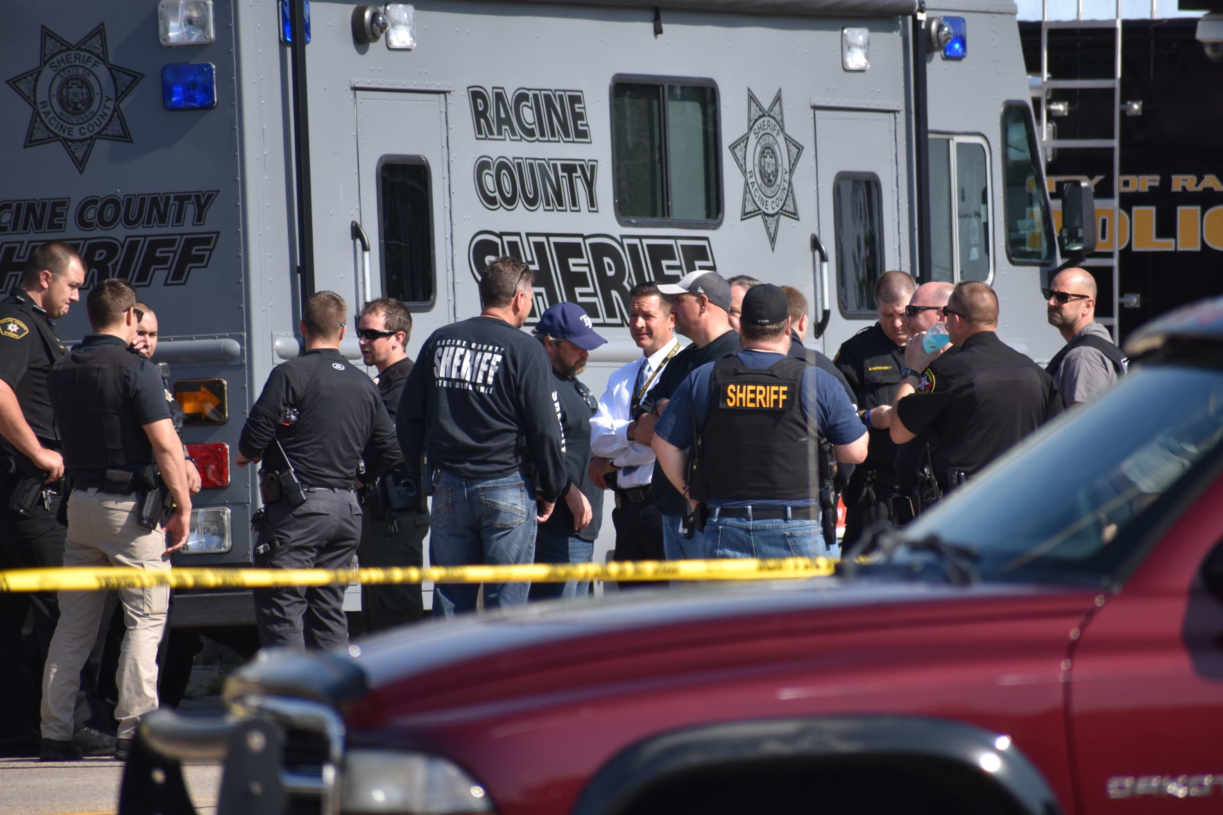 Racine County Sheriff's Office gather